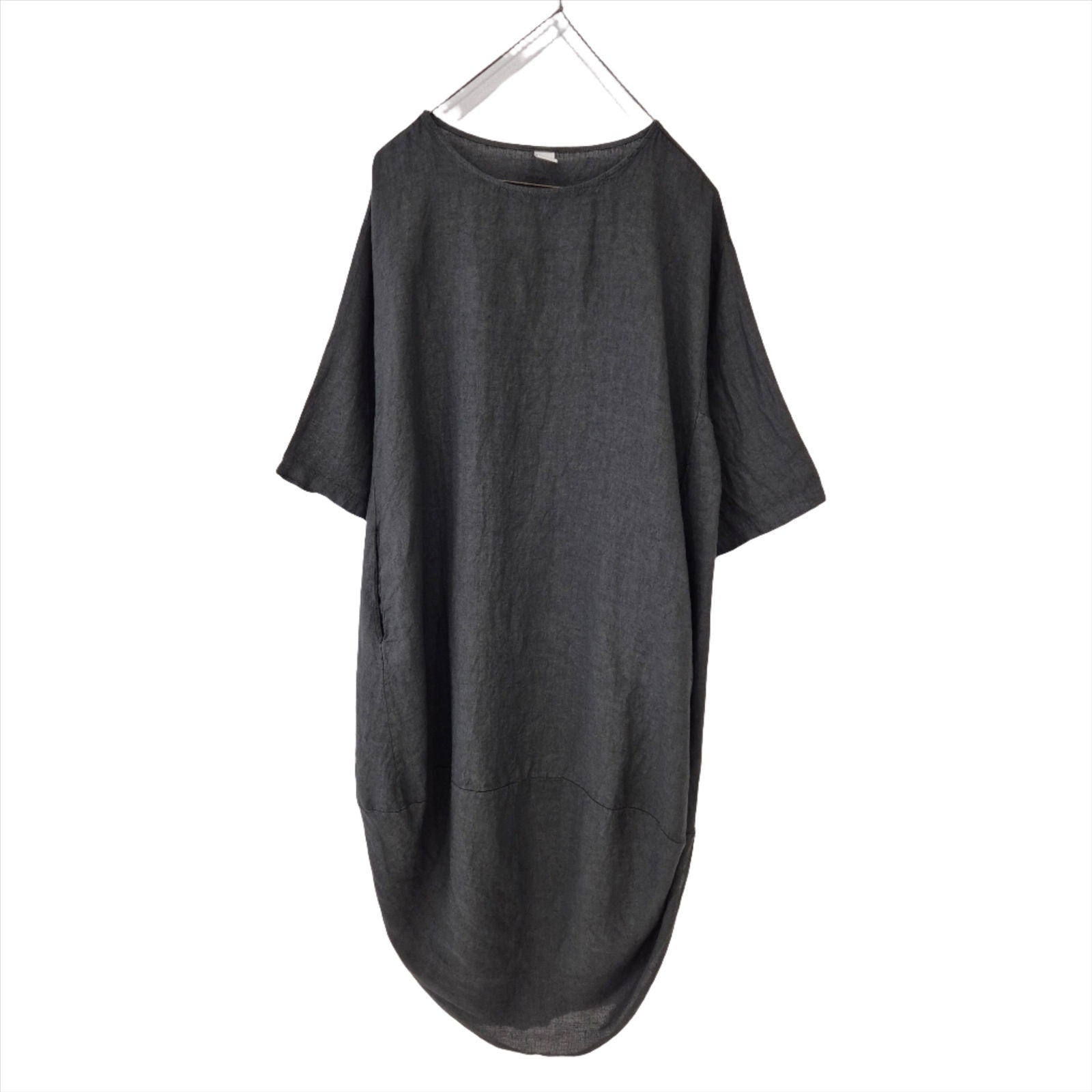 Montaigne Scallop Casual Linen Dress Petrol