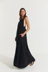 Montaigne Scarlett Full-Length Linen Dress Black3