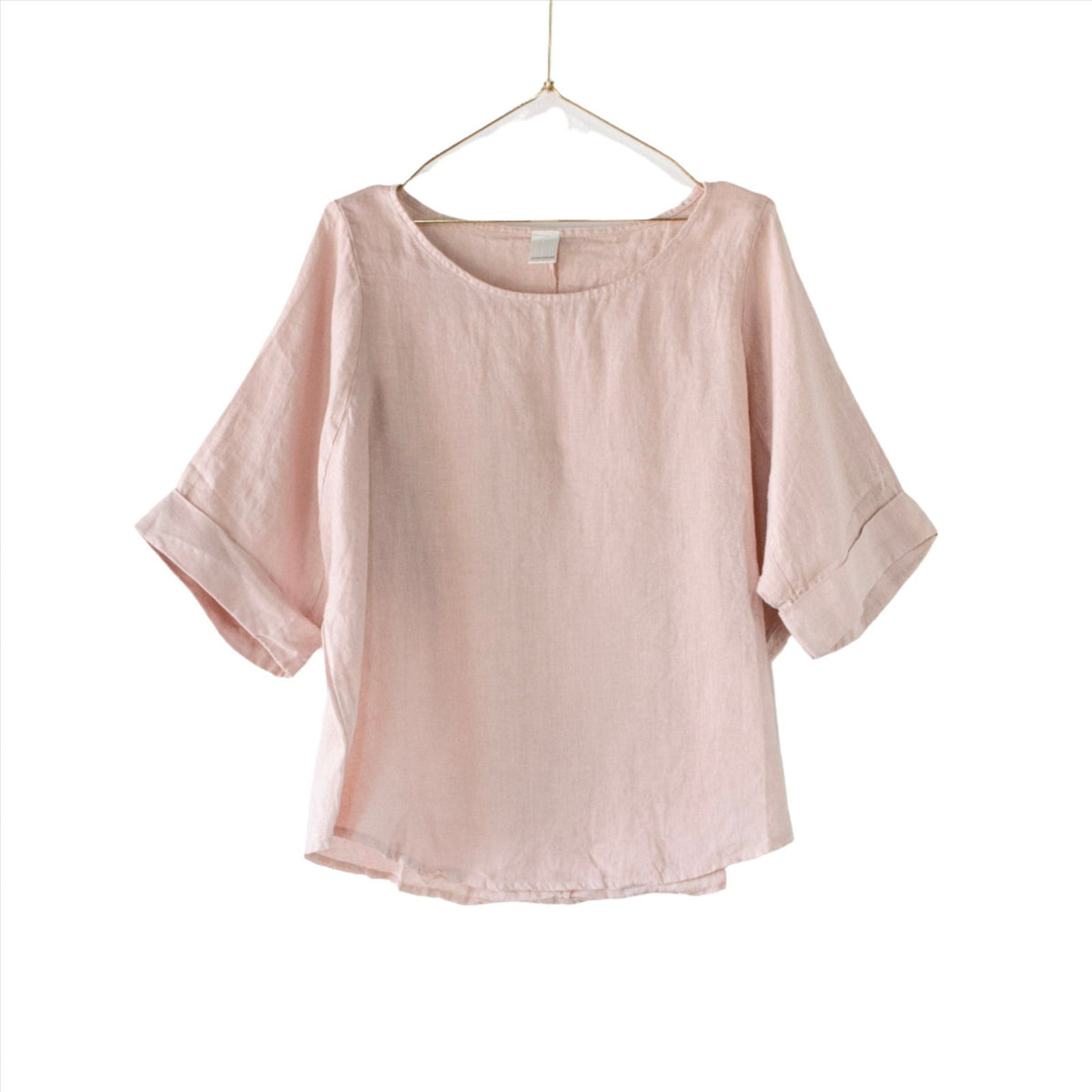 Montaigne Sérénité (Curved Hemline) Linen Top Rose