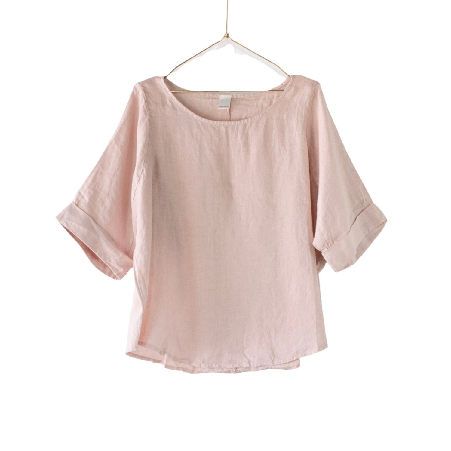 Montaigne Sérénité (Curved Hemline) Linen Top Rose