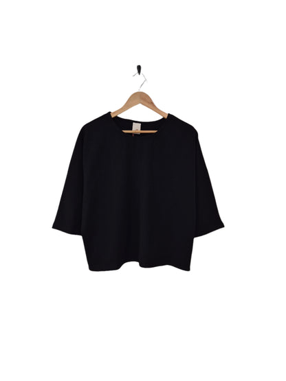 Montaigne Siena 100% Cotton 3/4 Sleeve Top Black
