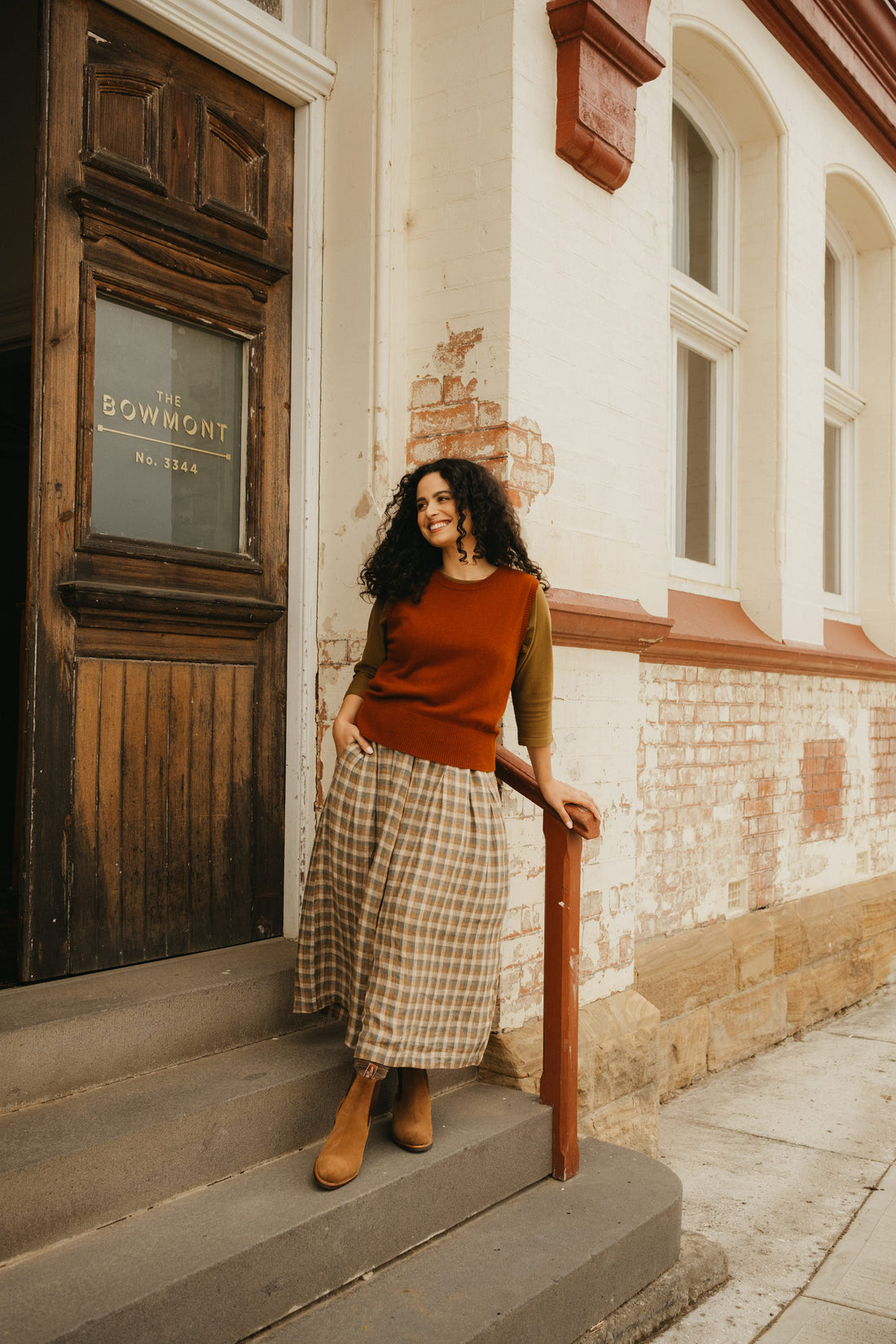 Montaigne Siena 100% Cotton 3/4 Sleeve Top Olive1