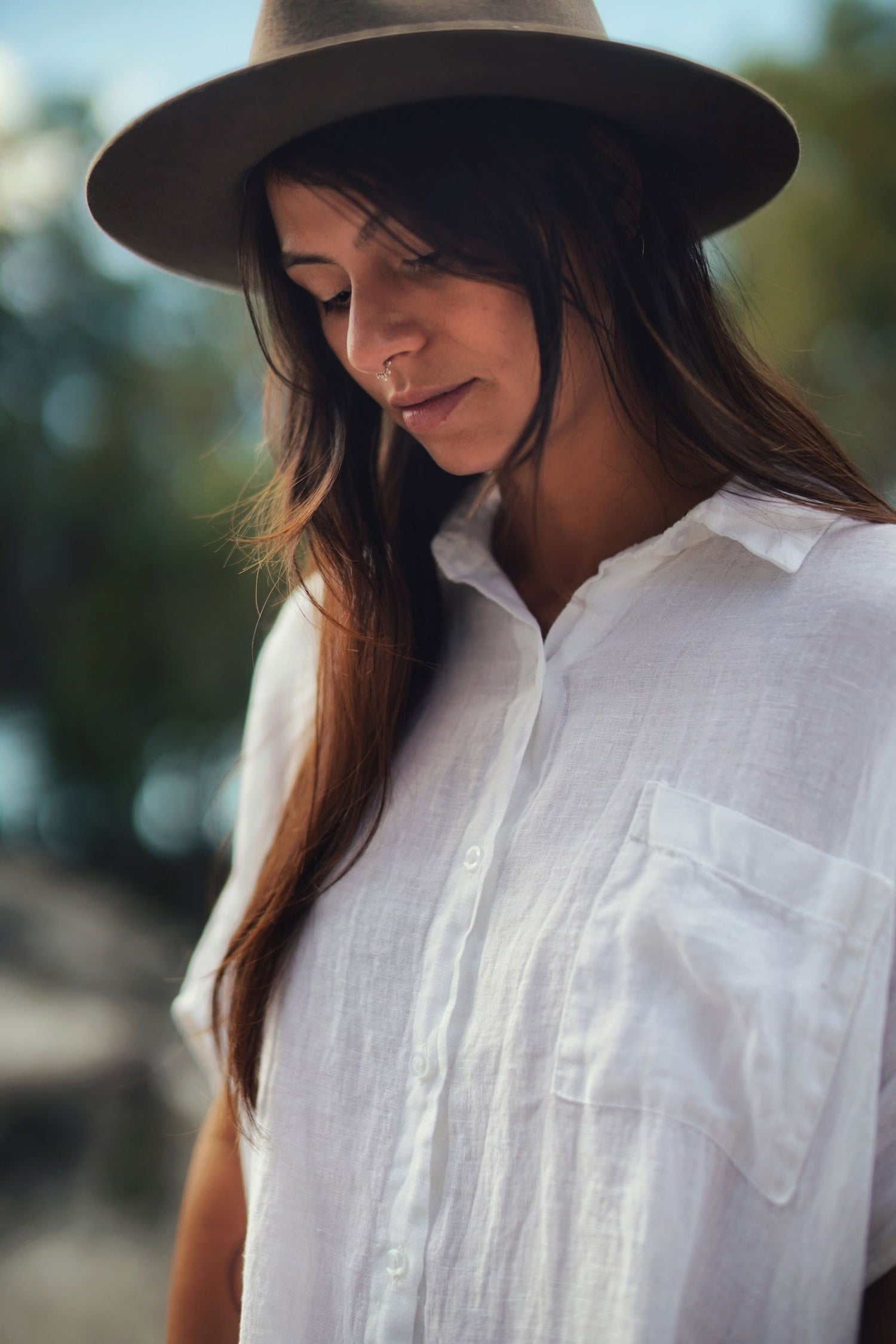 montaigne Simone Short Sleeve Linen Dress White3