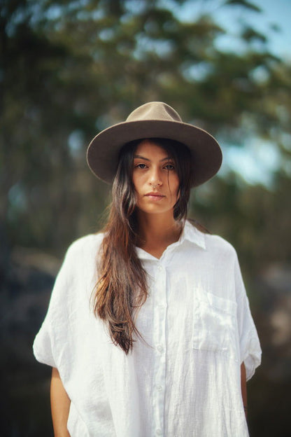 Montaigne Simone Short Sleeve Linen Dress White5