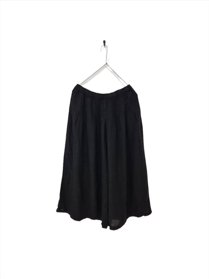 Montaigne Solid Linen Culottes Black