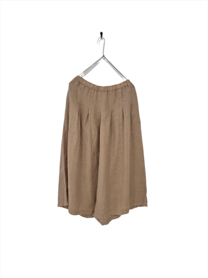 Montaigne Solid Linen Culottes Cammello