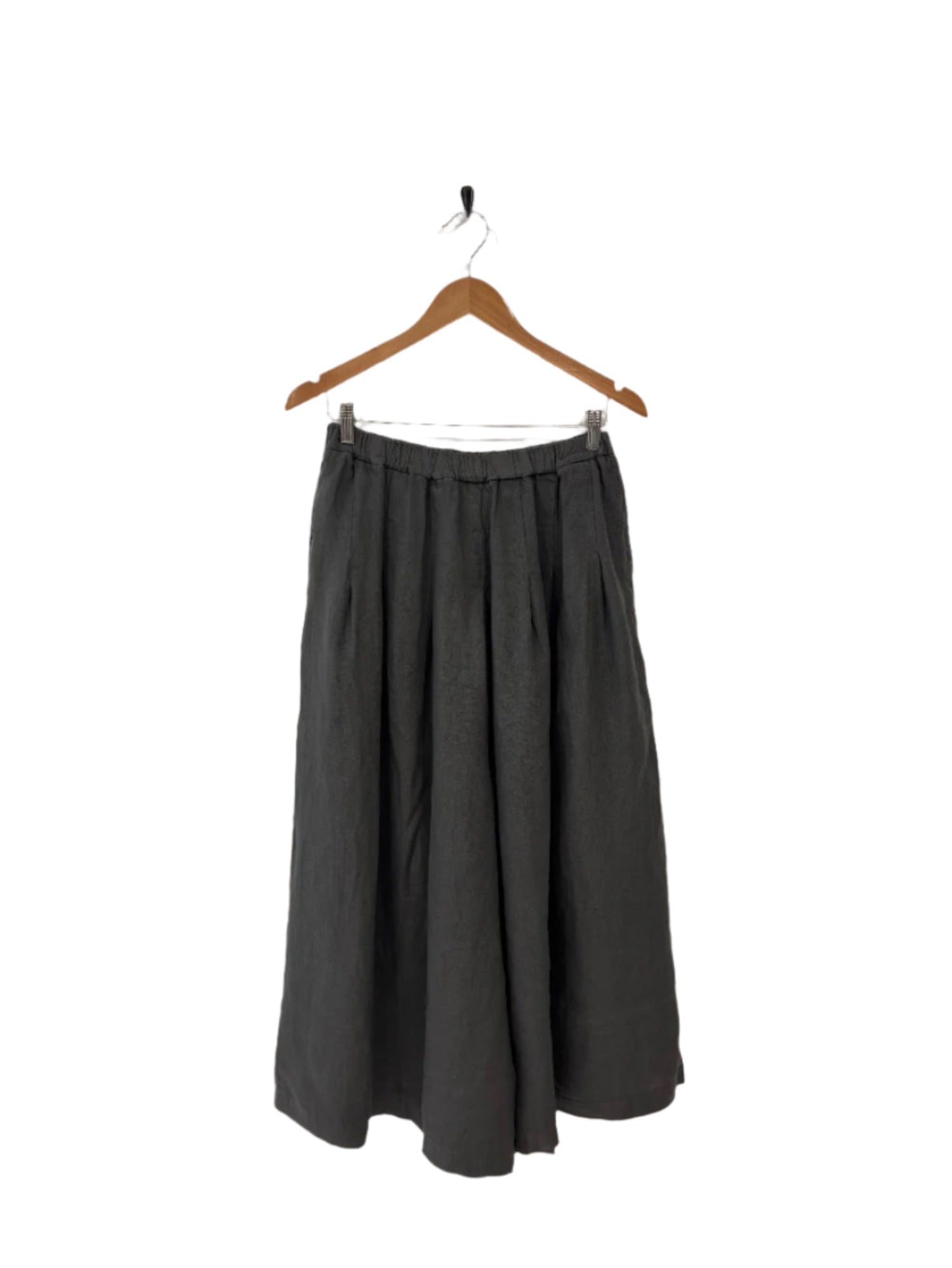 Montaigne Solid Linen Culottes Petrol1