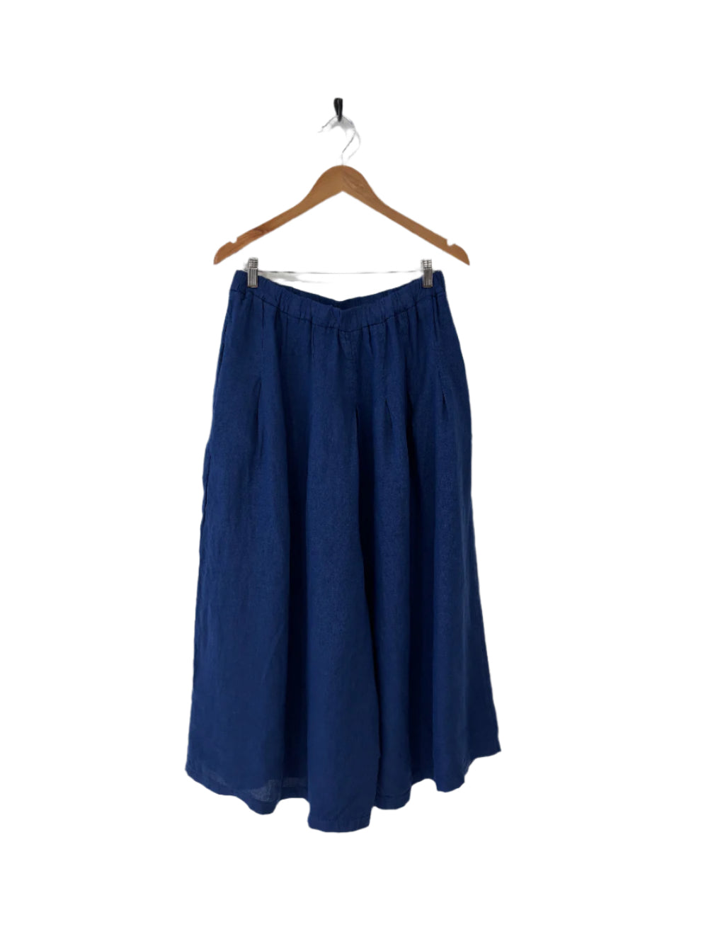 Montaigne Solid Linen Culottes Royal Blue