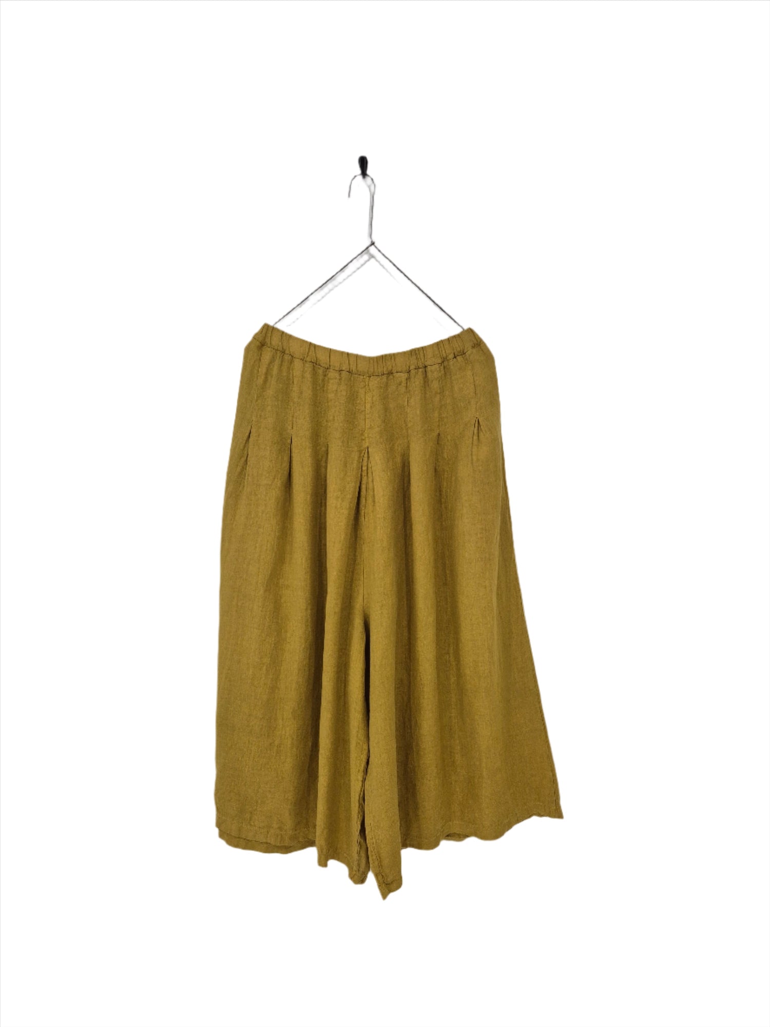 Montaigne Solid Linen Culottes Senape