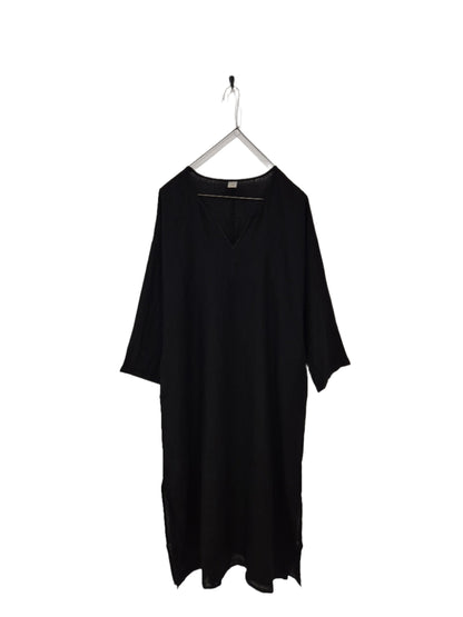 Montaigne Sophie Linen Kaftan Dress Black