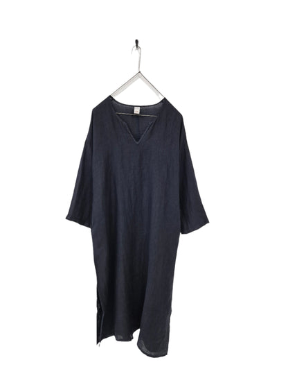 Montaigne Sophie Linen Kaftan Dress Navy