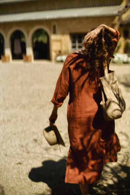 Sophie Linen Kaftan Dress