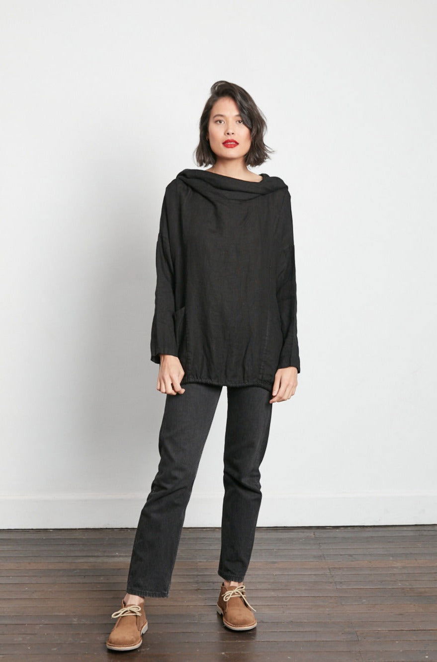 Montaigne Throw Over Hooded Jacket Black