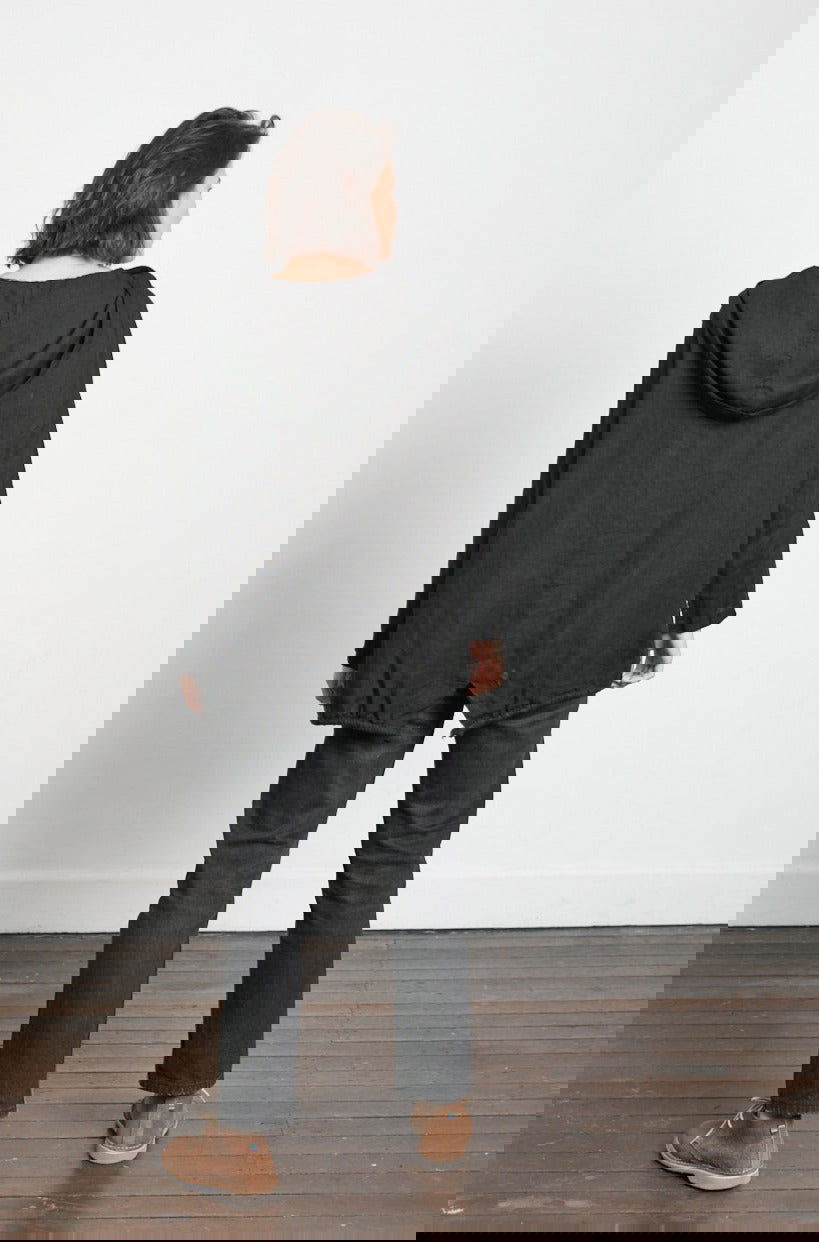 Montaigne Throw Over Hooded Jacket Black1