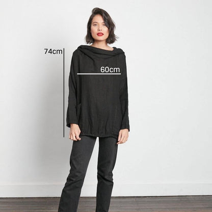 Montaigne Throw Over Hooded Jacket Black4