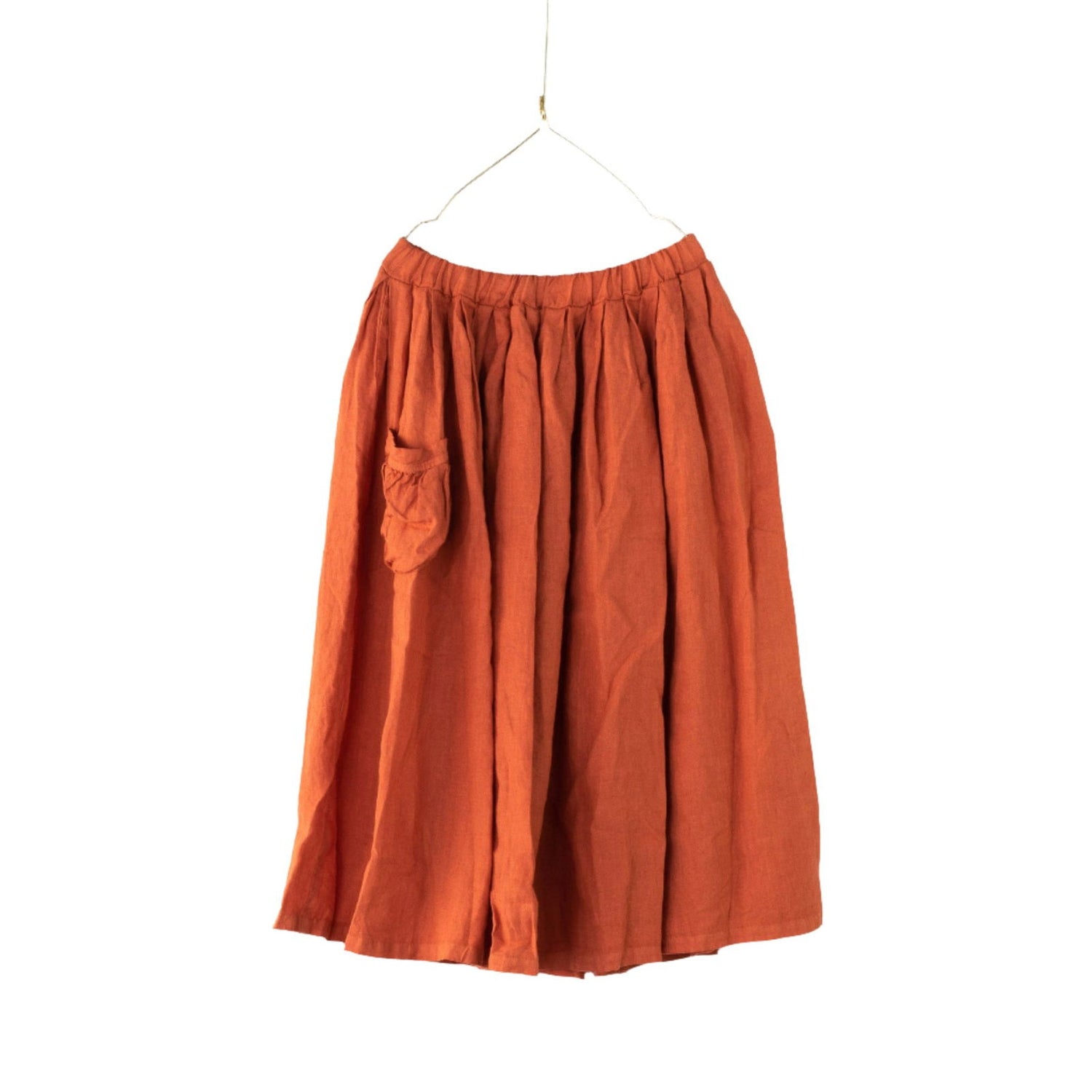 Montaigne Transeasonal Linen Skirt with Front Pocket Ginger