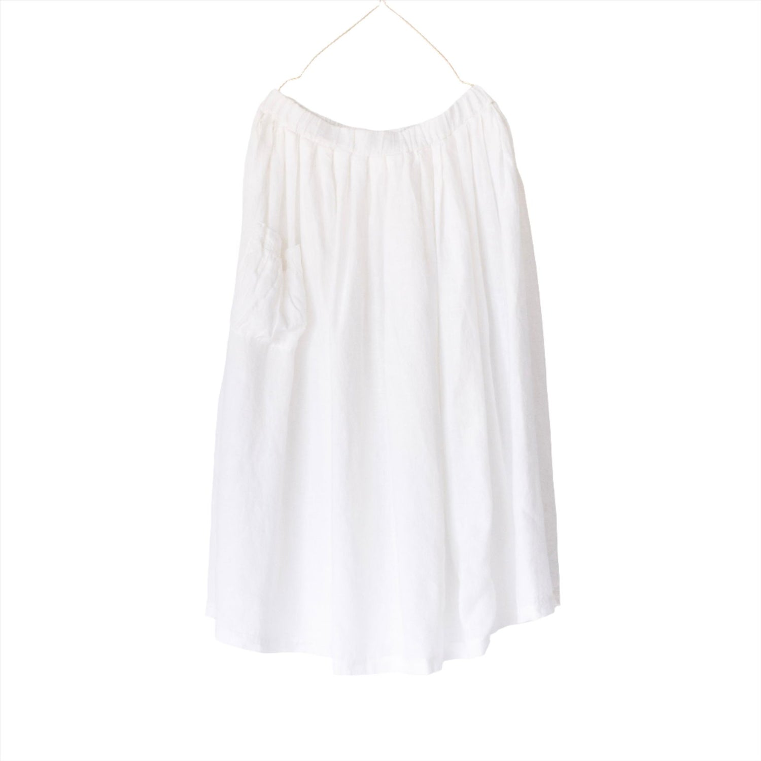 Montaigne Transeasonal Linen Skirt with Front Pocket White