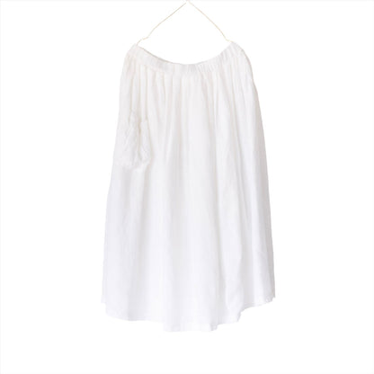 Montaigne Transeasonal Linen Skirt with Front Pocket White