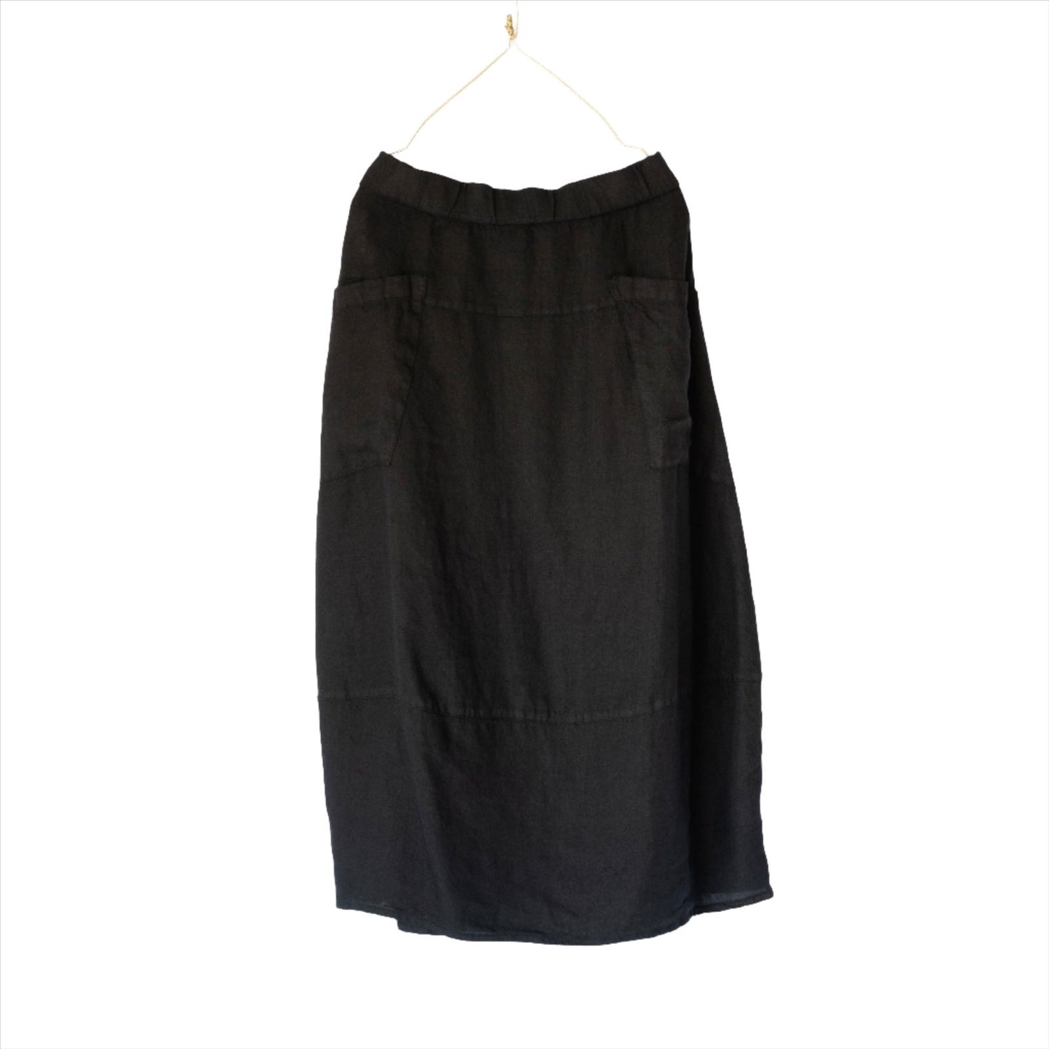 Montaigne Tulip Linen Skirt Black