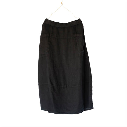 Montaigne Tulip Linen Skirt Black