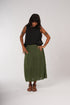 Montaigne Tulip Linen Skirt Forest Green1
