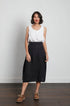 Montaigne Tulip Linen Skirt Navy