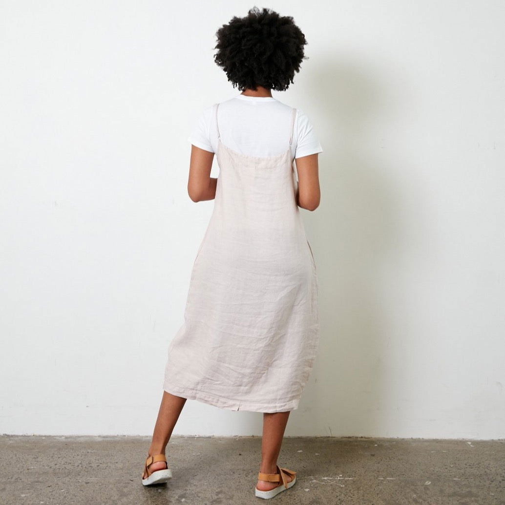 Montaigne Tulipe Linen Slip Dress Rose2