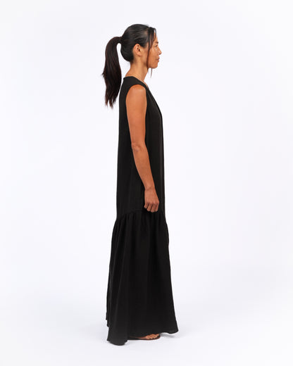 Montaigne Valerie Linen Maxi Dress Black