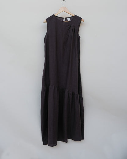 Montaigne Valerie Linen Maxi Dress Chocolate