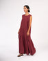 Montaigne Valerie Linen Maxi Dress Wine