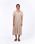 Montaigne Vianne Linen Dress with Pleats and Side Pockets Natural6