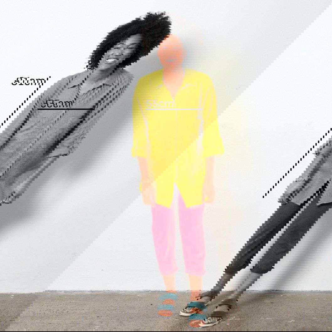 Montaigne Voyage Long Sleeve Linen Shirt Acid Green3