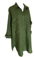 Montaigne Voyage Long Sleeve Linen Shirt Forest Green
