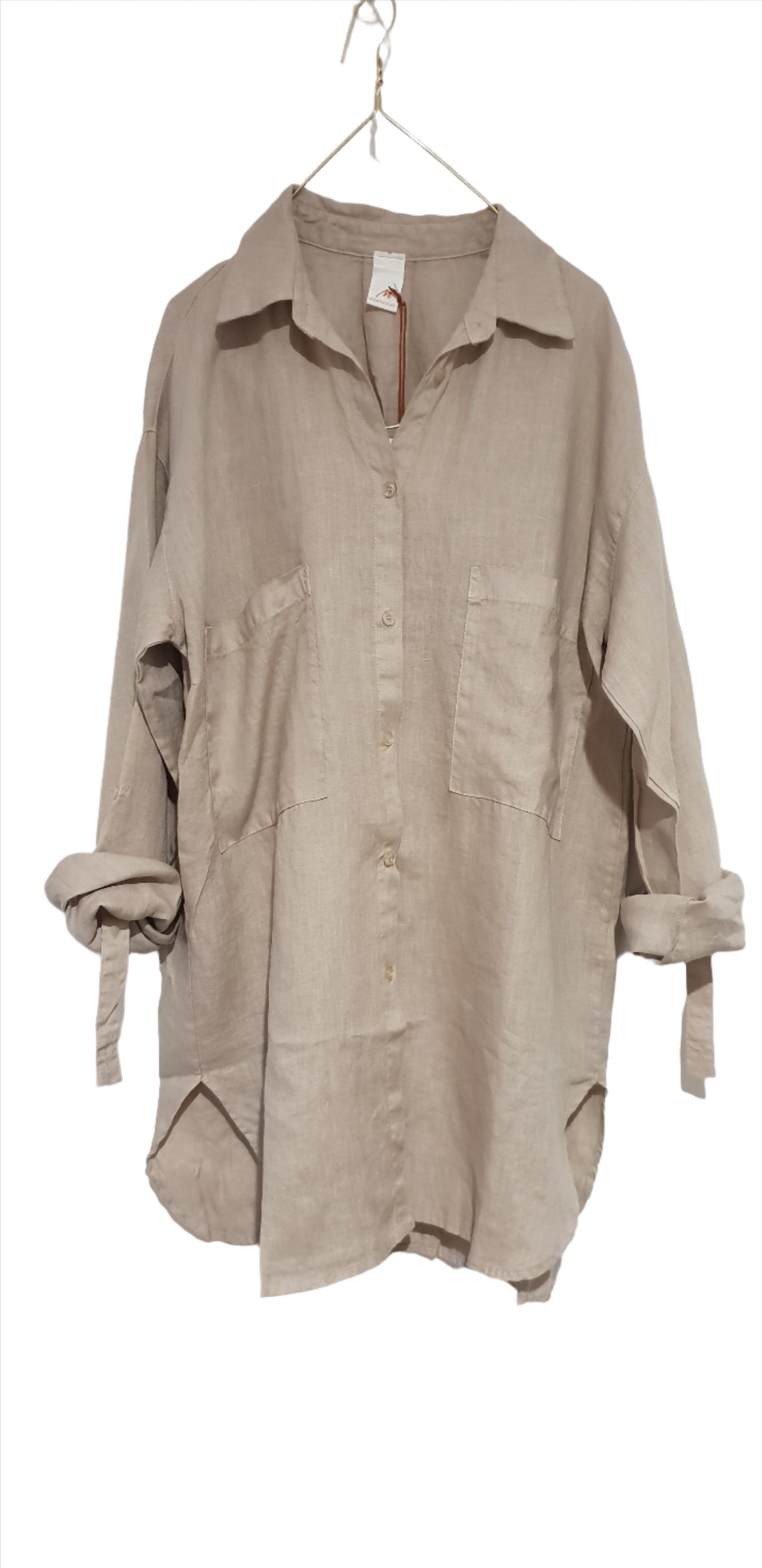 Montaigne Voyage Long Sleeve Linen Shirt Natural