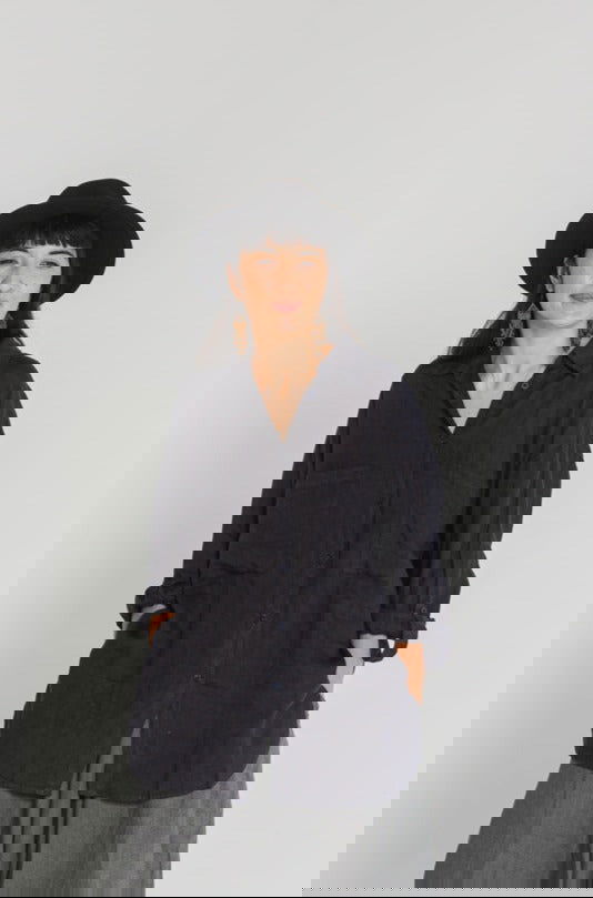 Montaigne Voyage Long Sleeve Linen Shirt Navy