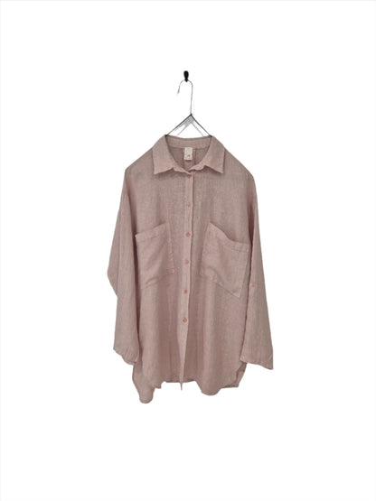 Montaigne Voyage Long Sleeve Linen Shirt Rose