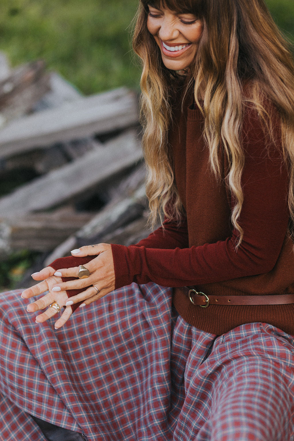 Montaigne Women’s Red Check Linen Pants – 100% French Linen Relaxed Fit Red13