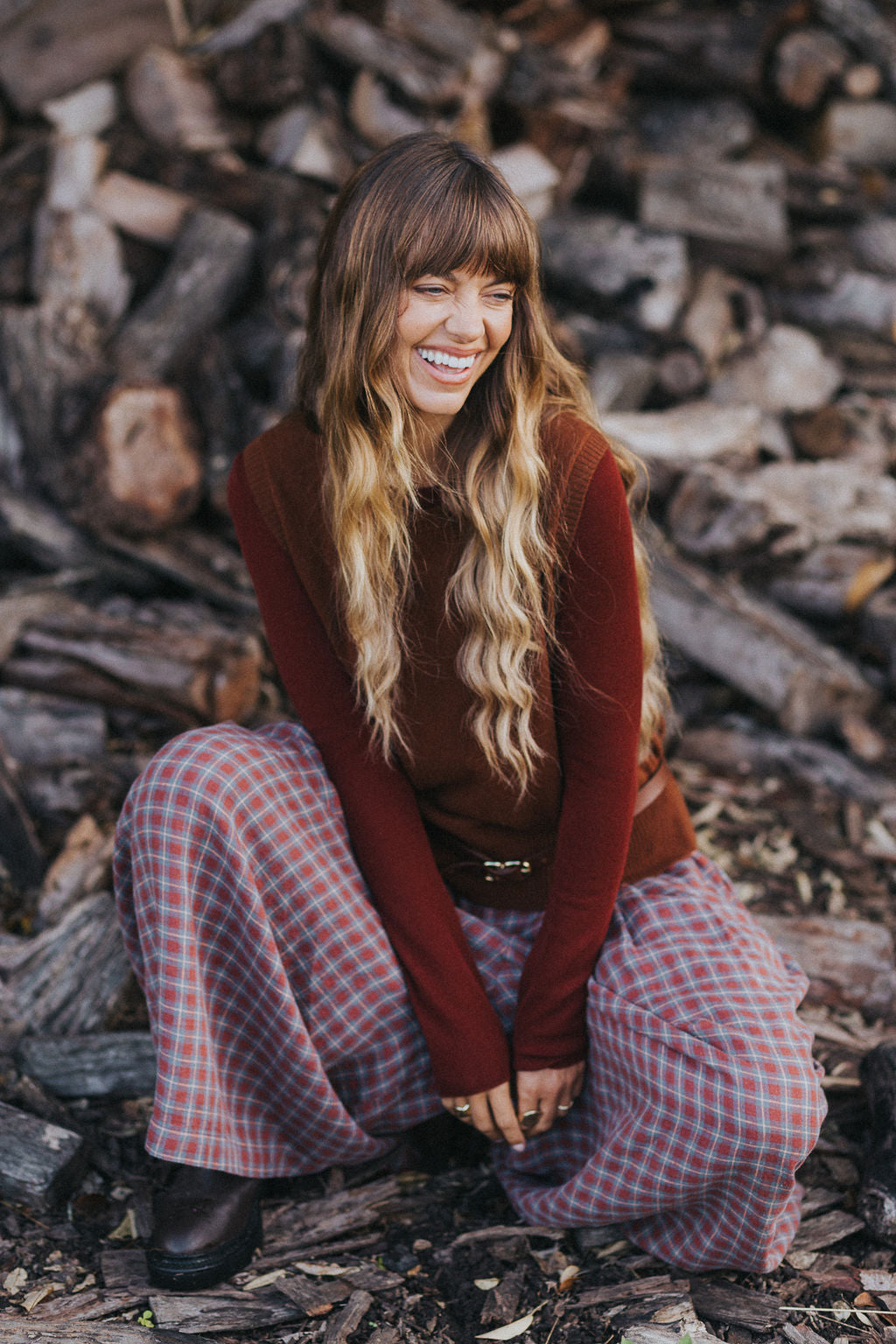 Montaigne Women’s Red Check Linen Pants – 100% French Linen Relaxed Fit Red14