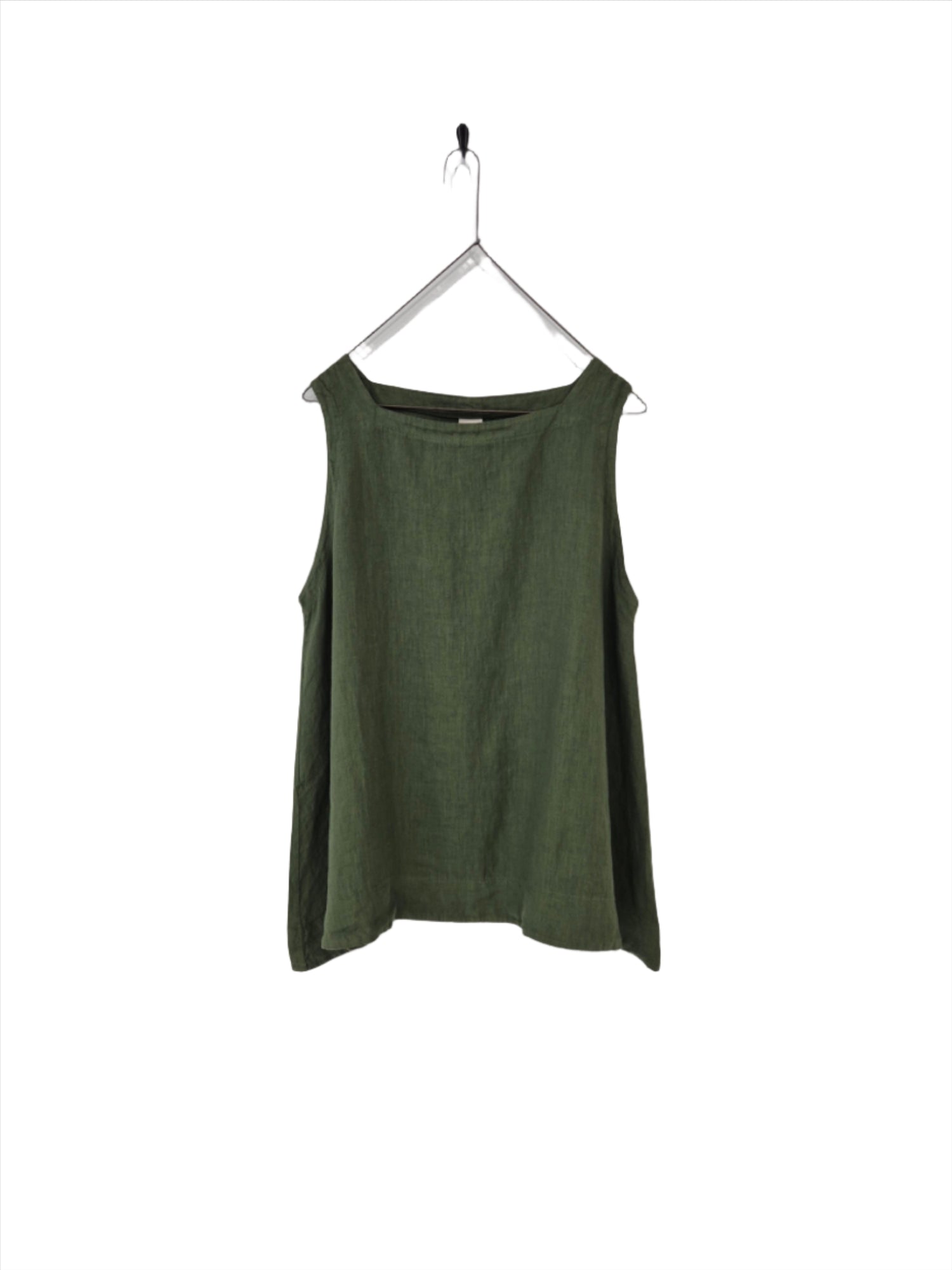 Montaigne Zoe Sleeveless Linen Top Forest Green