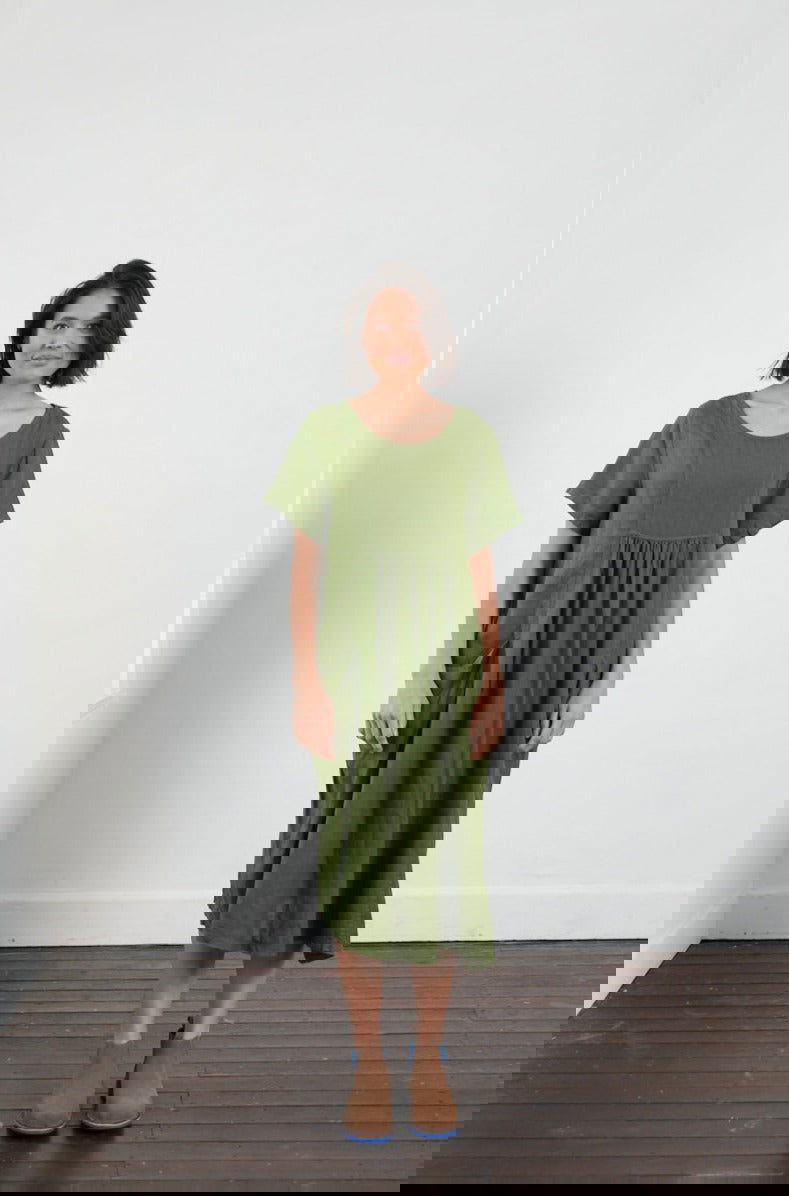 Montaigne Zuri Linen Pocket Dress Forest Green