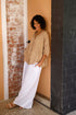 Montaigne Brigitte Button Through Linen Top with Front Pockets Ocre