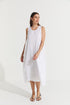 Montaigne Cleo Linen Tulip Dress White1