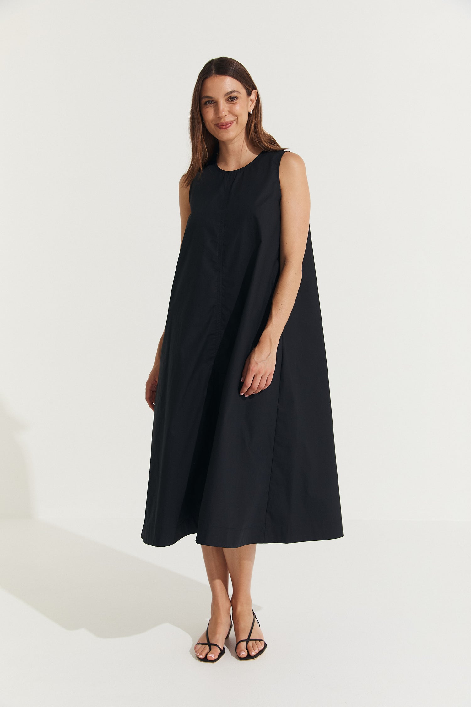 Montaigne Delphine Cotton Shift Dress Black