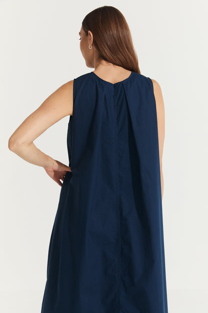 Montaigne Delphine Cotton Shift Dress Navy1