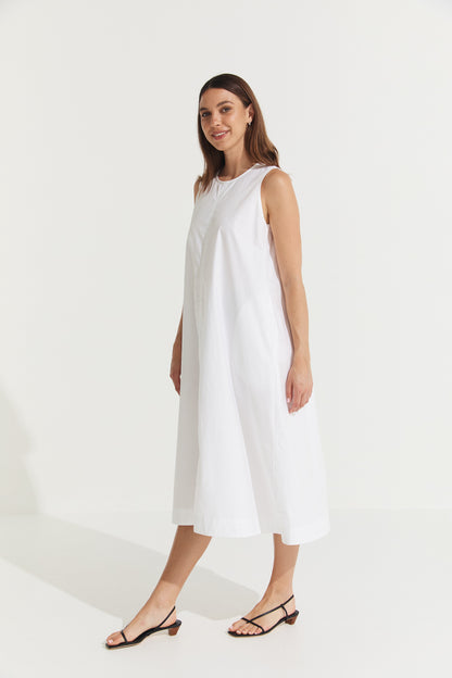 Montaigne Delphine Cotton Shift Dress White