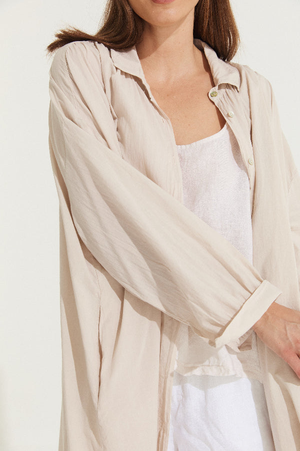 Montaigne Frederic Oversized Cotton Shirt Dress Natural2