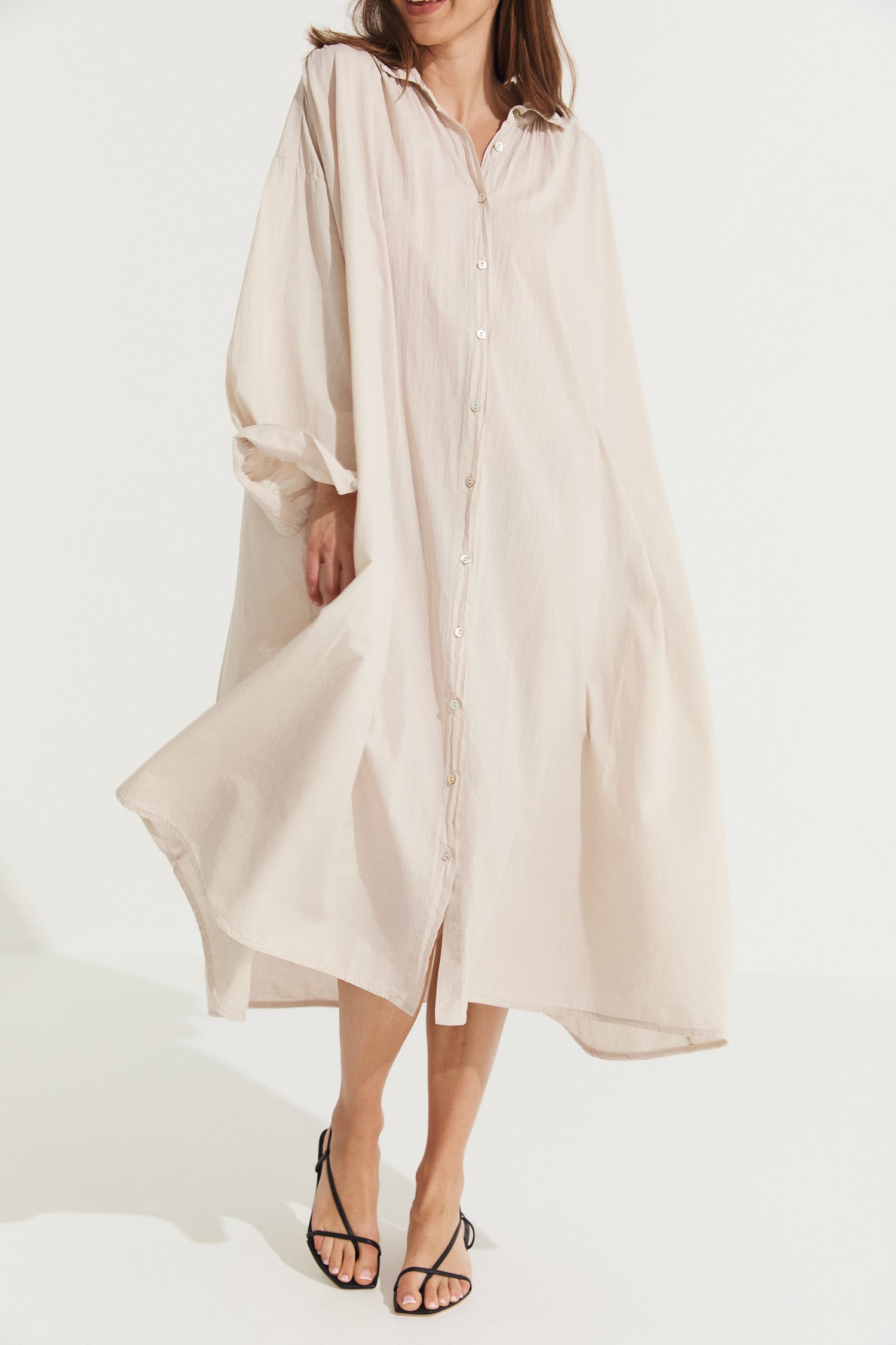 Montaigne Frederic Oversized Cotton Shirt Dress Natural5