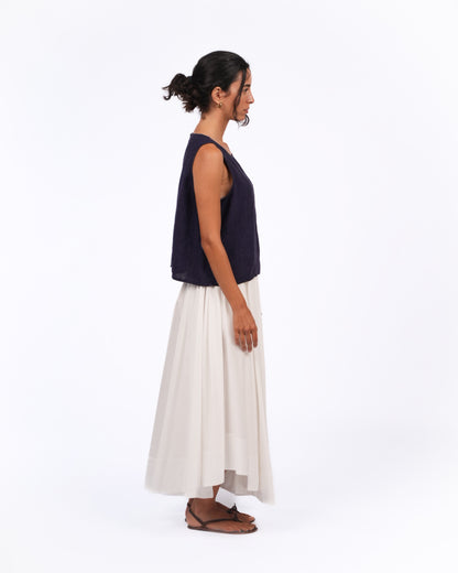 Montaigne Full Asymmetrical Cotton Poplin Skirt2