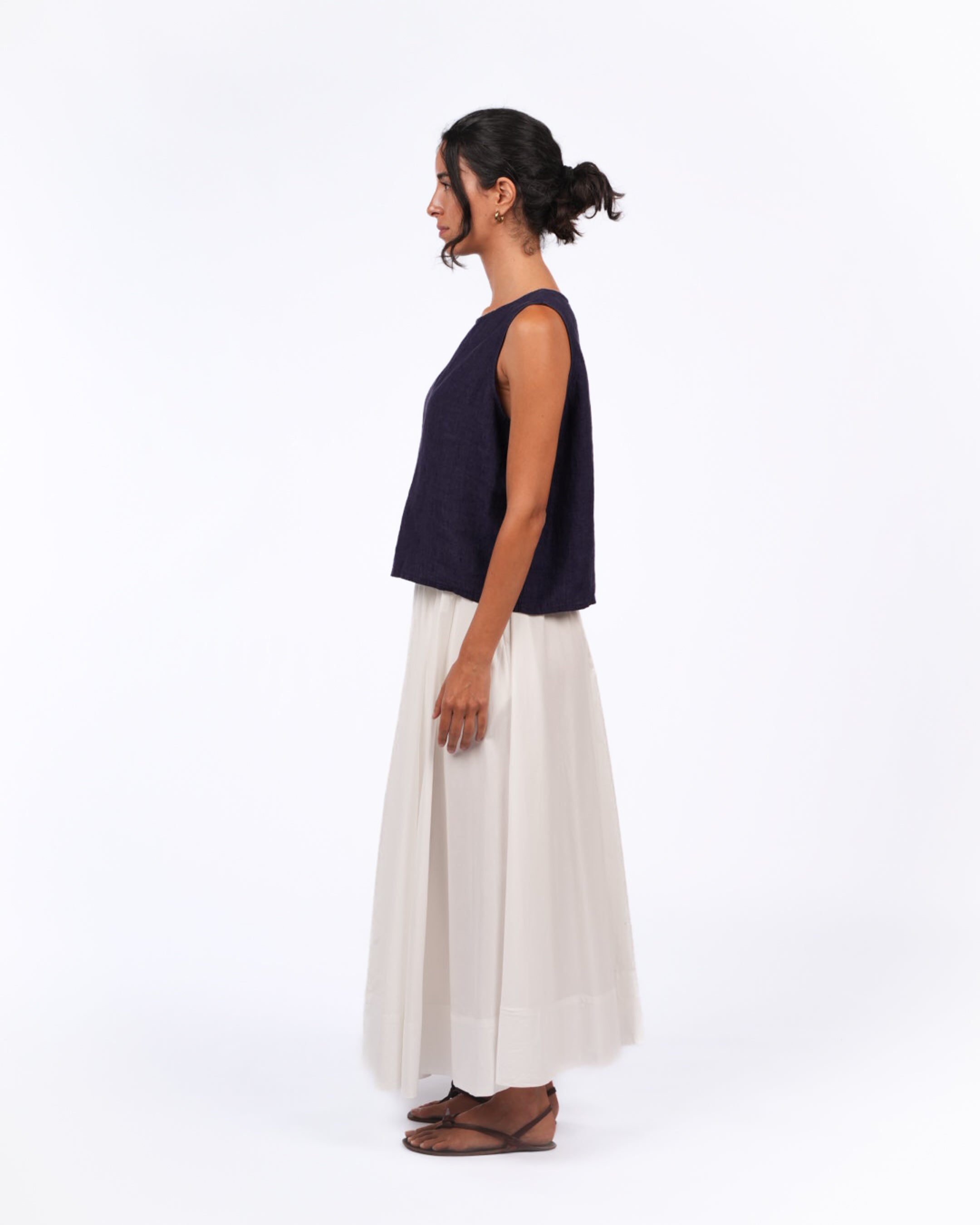 Montaigne Full Asymmetrical Cotton Poplin Skirt4