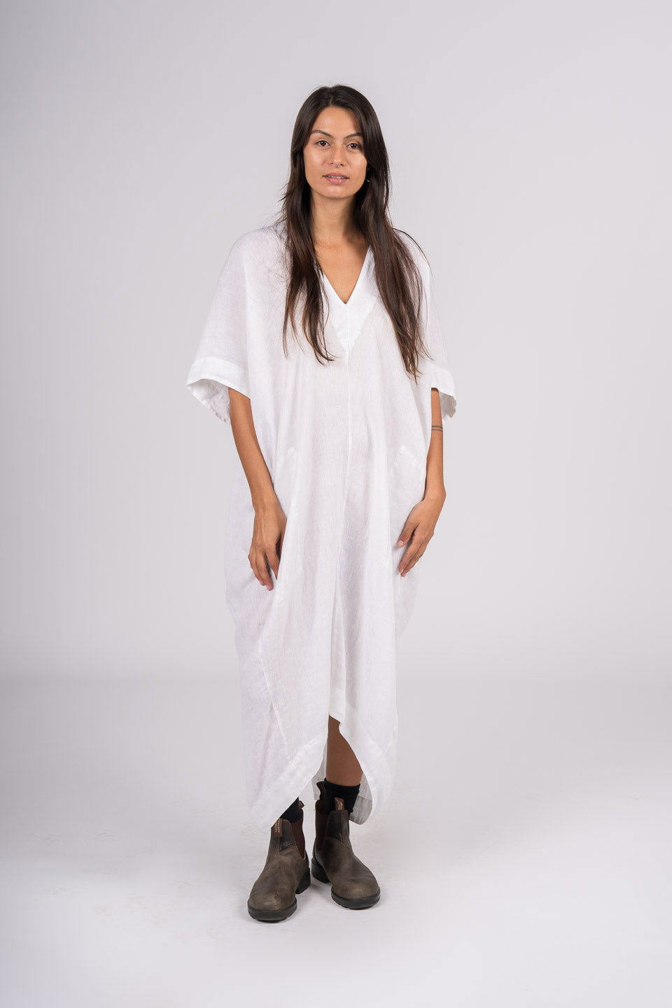 Montaigne Gabrielle V-Neck Dress White